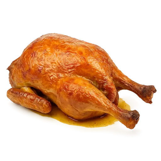 Pollo entero asado al horno de leña en Huerta de Rey